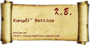 Kanyó Bettina névjegykártya
